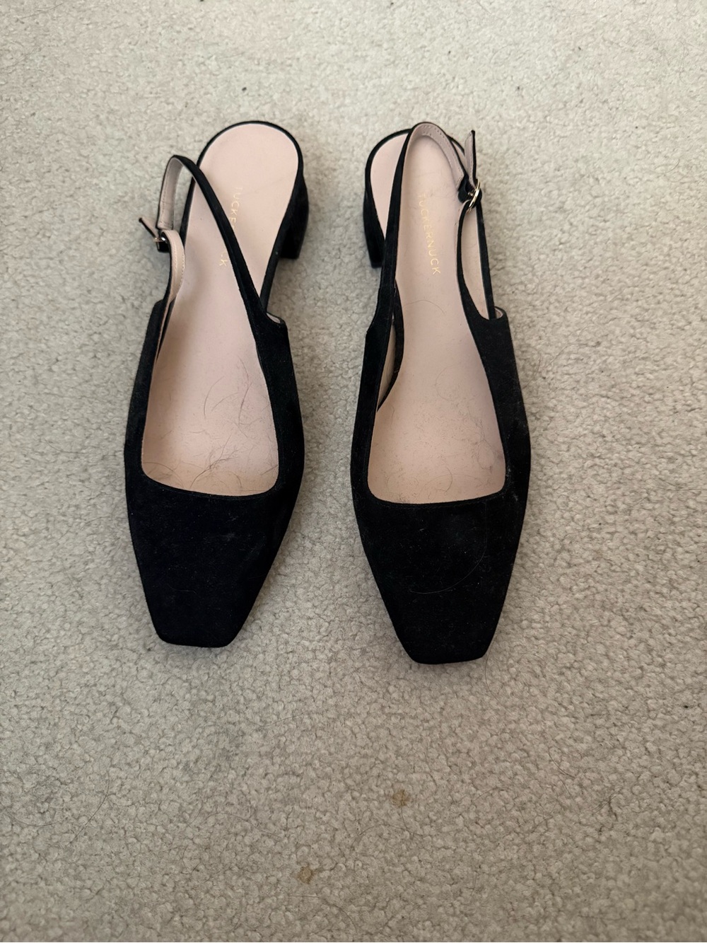Tuckernuck Black Velvet Slingback Flats -